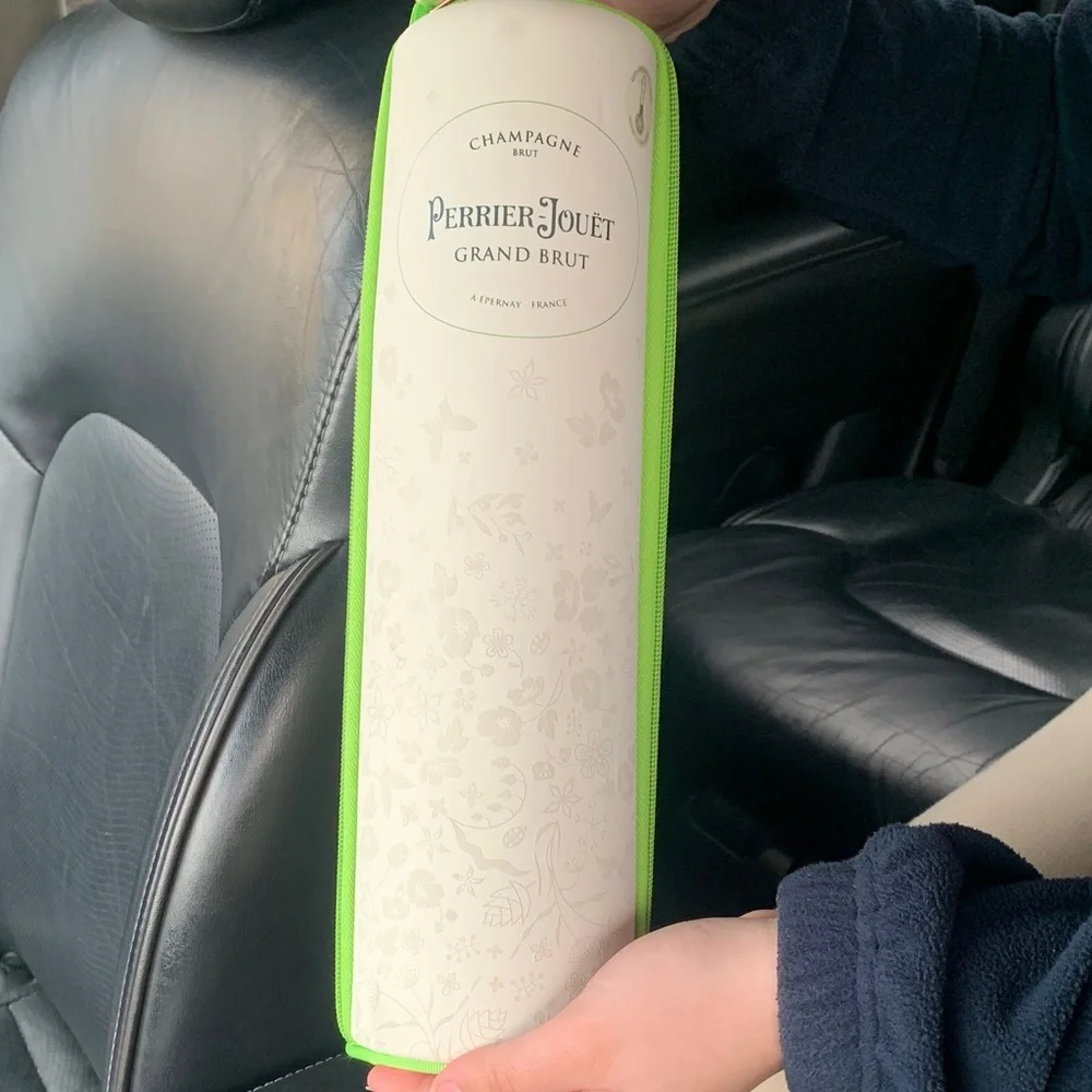 Grand Brut Champagne Bottle Cooler Sleeve - Neon Green